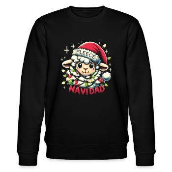 Fleece Navidad Christmas Gift Funny Sayings - Stanley/Stella CHANGER Unisex Organic Sweatshirt - black - Front - Nik (191cm) & Marisol (170cm)