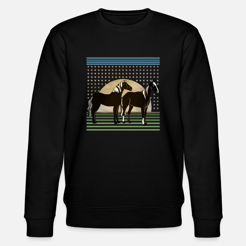 Pferde - Stanley/Stella Unisex Bio-Sweatshirt CHANGER  - Schwarz