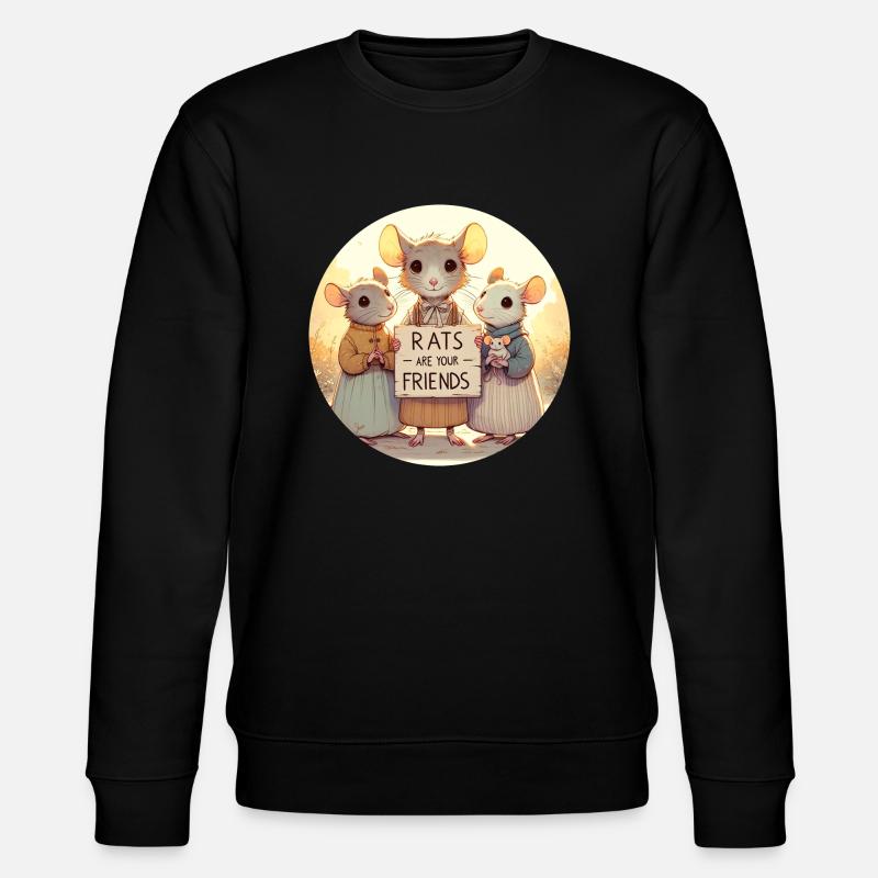 Ratten sind Freunde - Stanley/Stella Unisex Bio-Sweatshirt CHANGER  - Schwarz