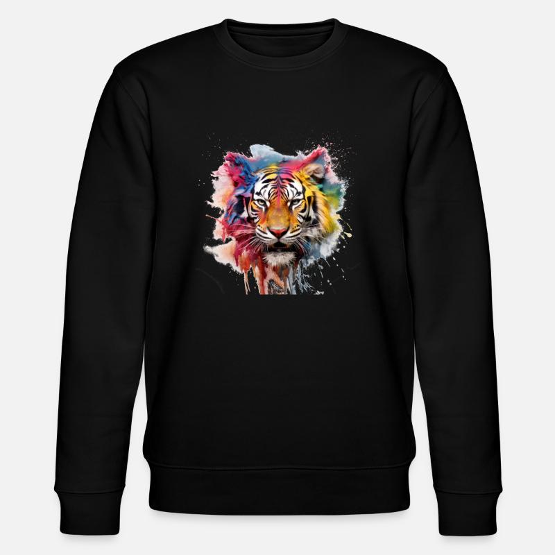 Grafitti Tiger - Stanley/Stella Unisex Bio-Sweatshirt CHANGER  - Schwarz