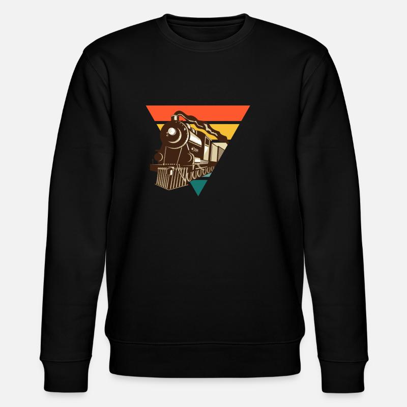 Oldtimer-Lokomotive - Geschenkidee - Stanley/Stella Unisex Bio-Sweatshirt CHANGER  - Schwarz