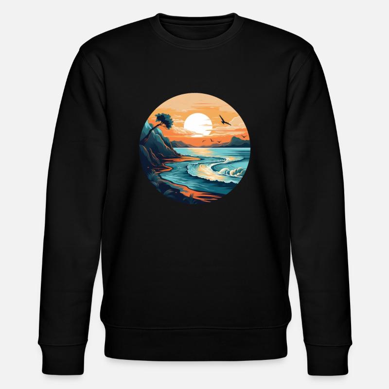 Coucher de soleil sur l’océan - Sweat bio CHANGER Stanley/Stella Unisexe - noir