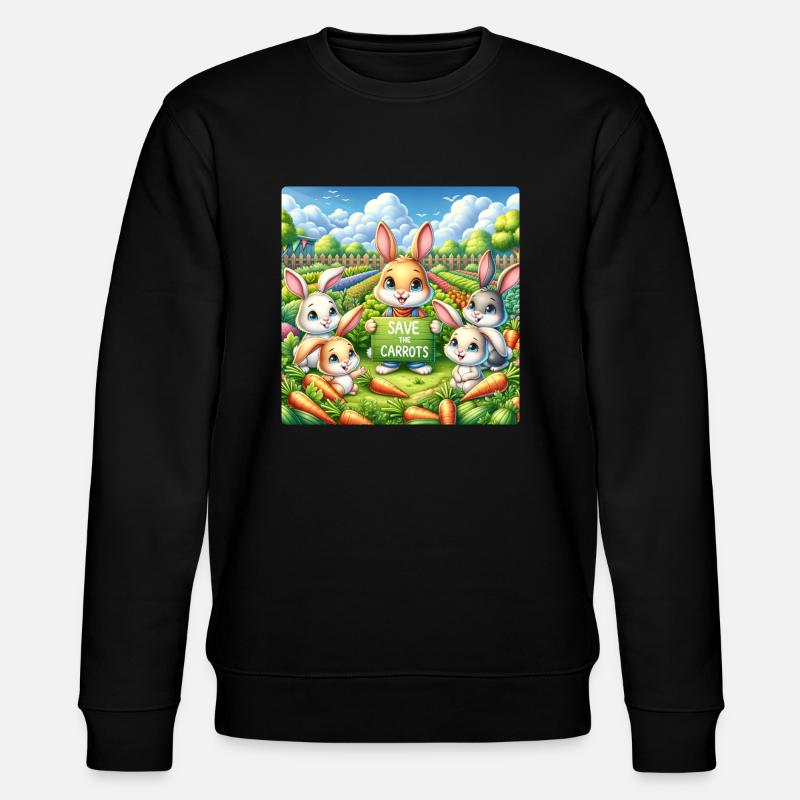 Rettet die Möhren - Stanley/Stella Unisex Bio-Sweatshirt CHANGER  - Schwarz