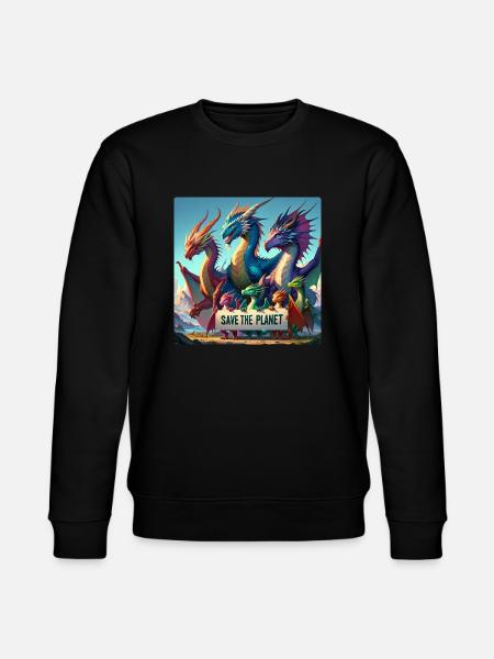 Dragon Family - Stanley/Stella CHANGER Unisex Organic Sweatshirt - black