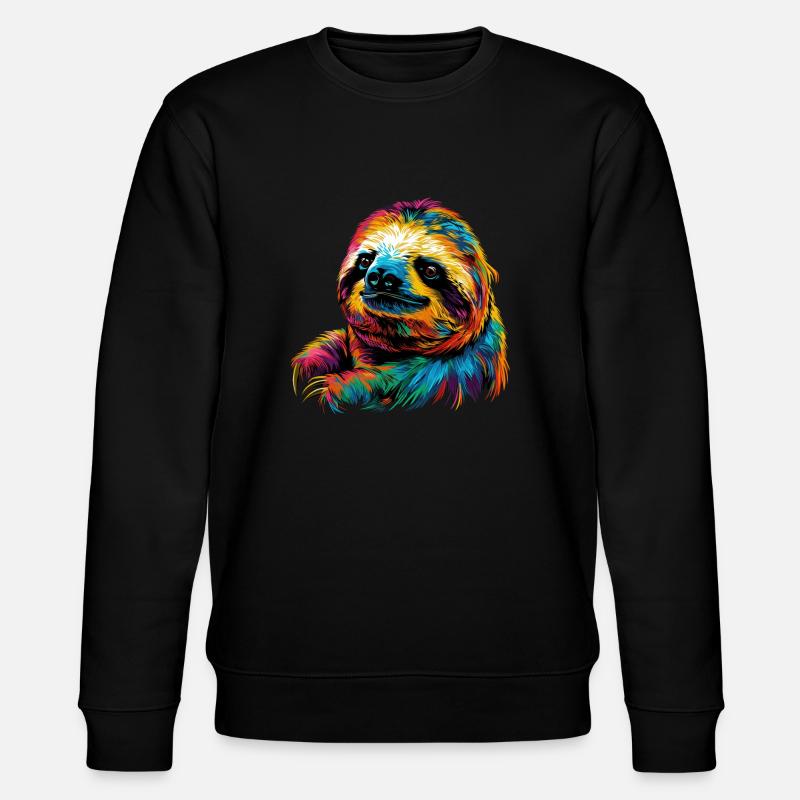 Faultier-Pop-Art - Stanley/Stella Unisex Bio-Sweatshirt CHANGER  - Schwarz