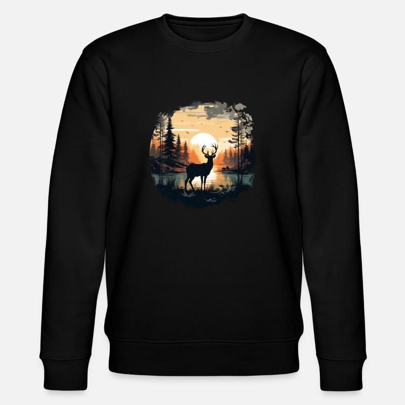 Deer forest - Stanley/Stella CHANGER Unisex Organic Sweatshirt - black