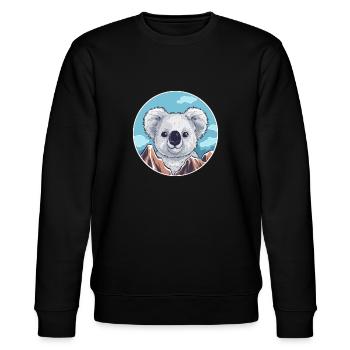 Koala Aquarell Karikatur Kawaii Haustier Tier Farbefu - Stanley/Stella Unisex Bio-Sweatshirt CHANGER  - Schwarz - Vorne - Nik (191cm) & Marisol (170cm)