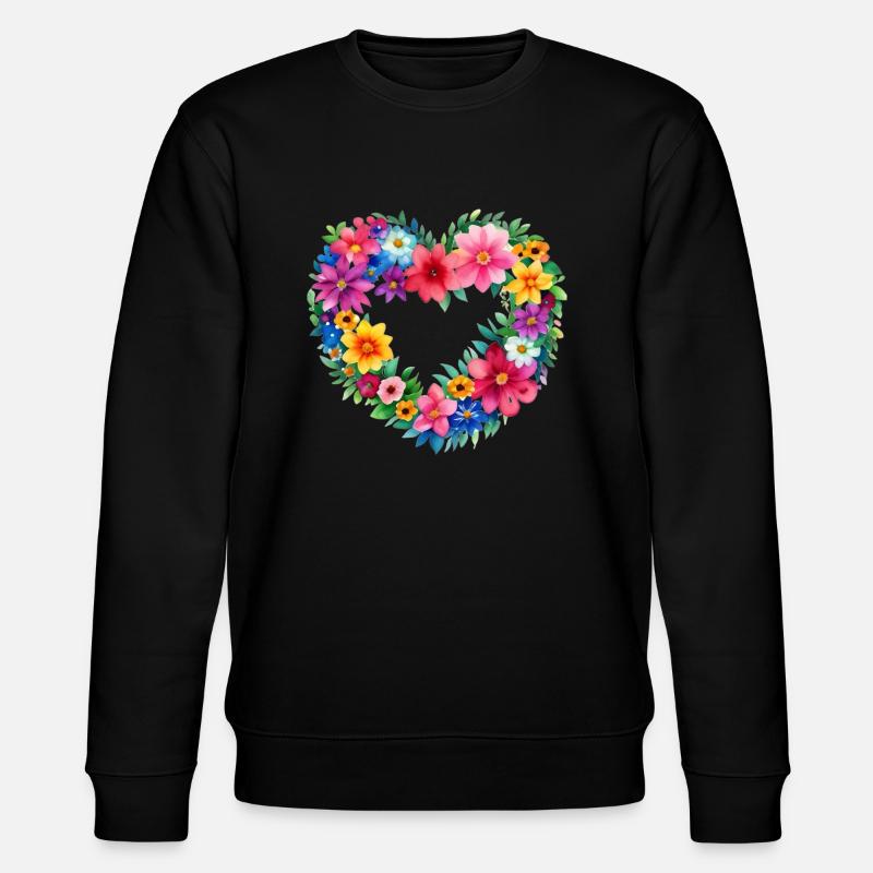 Kranz Herz - Stanley/Stella Unisex Bio-Sweatshirt CHANGER  - Schwarz