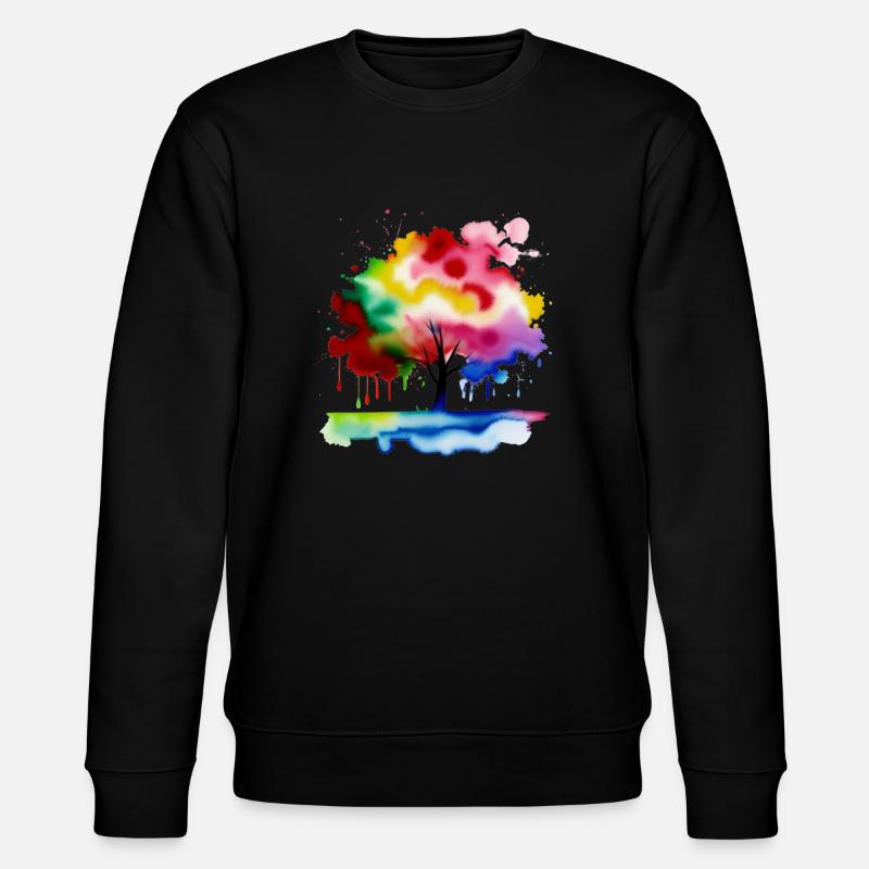 Baum - Farbspritzer - Stanley/Stella Unisex Bio-Sweatshirt CHANGER  - Schwarz