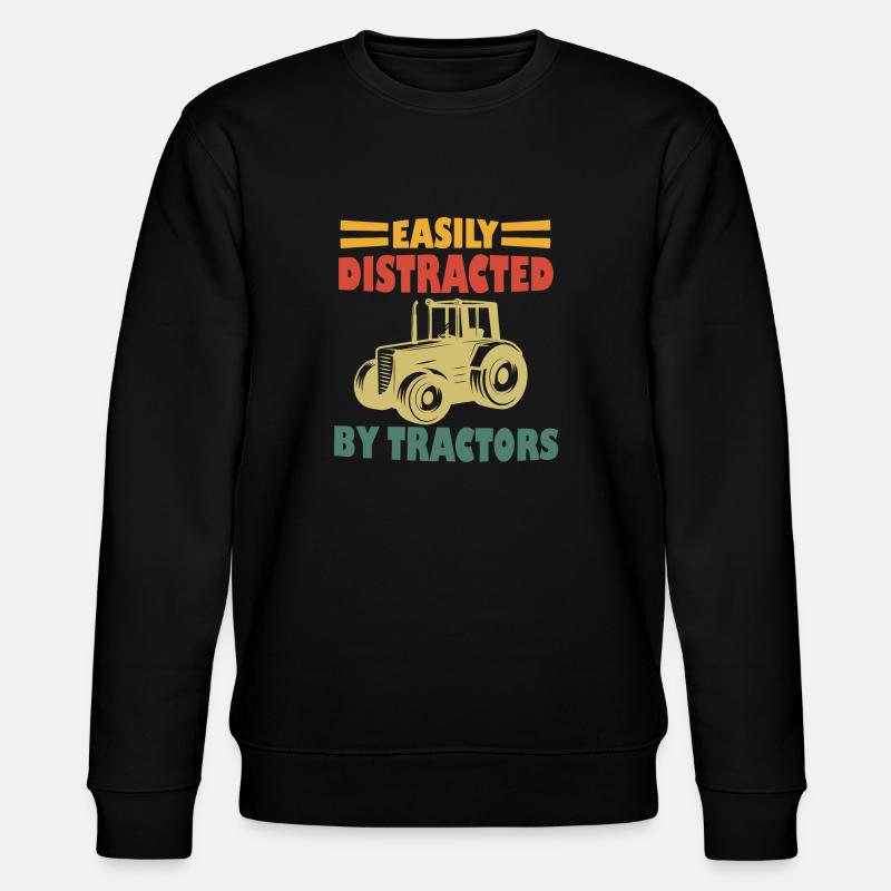 Facilement distrait par les tracteurs - Sweat bio CHANGER Stanley/Stella Unisexe - noir