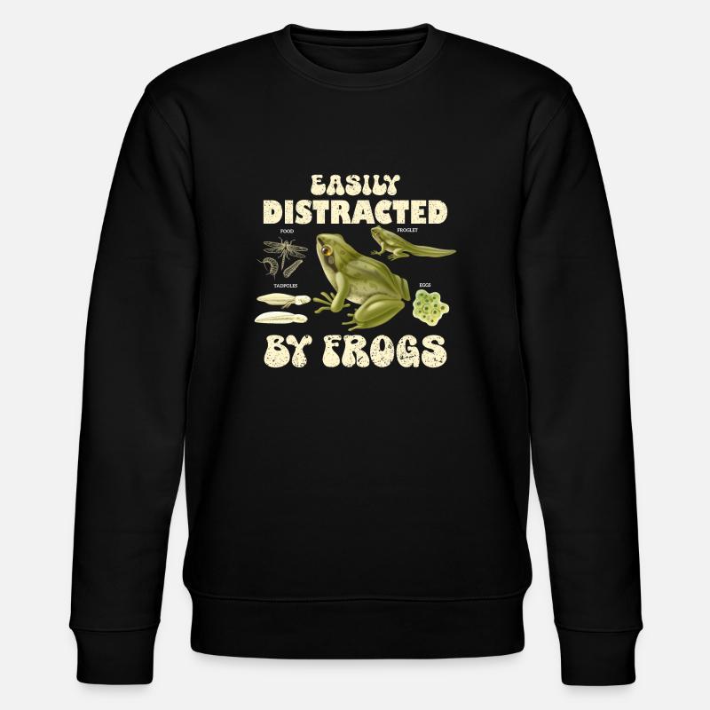 Easily Distracted By Frogs - Stanley/Stella CHANGER Unisex Organic Sweatshirt - black