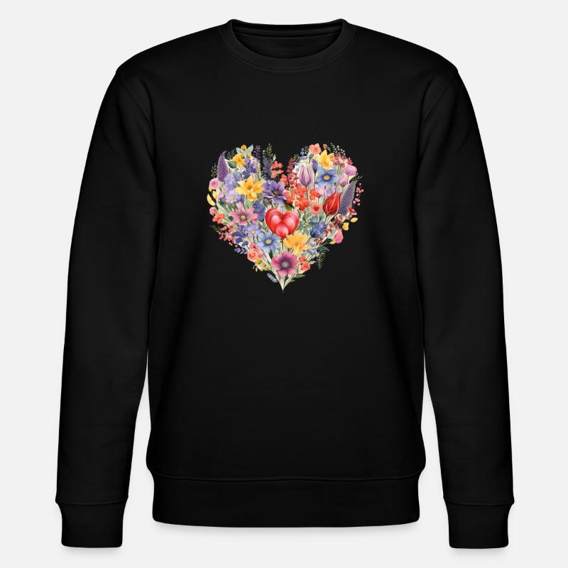 Coeur de fleur - Sweat bio CHANGER Stanley/Stella Unisexe - noir