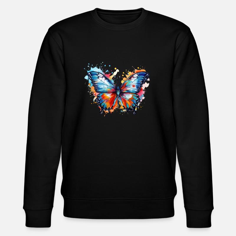 Papillon arc-en-ciel - Sweat bio CHANGER Stanley/Stella Unisexe - noir