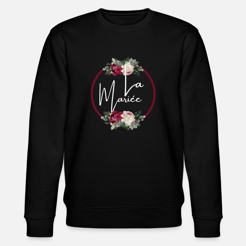 Das geblümte Braut-T-Shirt - Stanley/Stella Unisex Bio-Sweatshirt CHANGER  - Schwarz