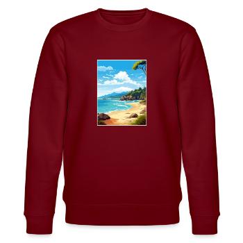 Abel Tasman Nationalpark Neuseeland Souvenir - Stanley/Stella Unisex Bio-Sweatshirt CHANGER  - Burgunderrot - Vorne - Nik (191cm) & Marisol (170cm)