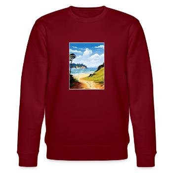 Abel Tasman Coastal Track Neuseeland Souvenir - Stanley/Stella Unisex Bio-Sweatshirt CHANGER  - Burgunderrot - Vorne - Nik (191cm) & Marisol (170cm)
