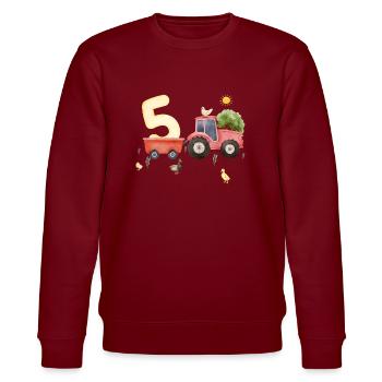 5th Anniversary Farm Agriculture - Stanley/Stella CHANGER Unisex Organic Sweatshirt - burgundy - Front - Nik (191cm) & Marisol (170cm)