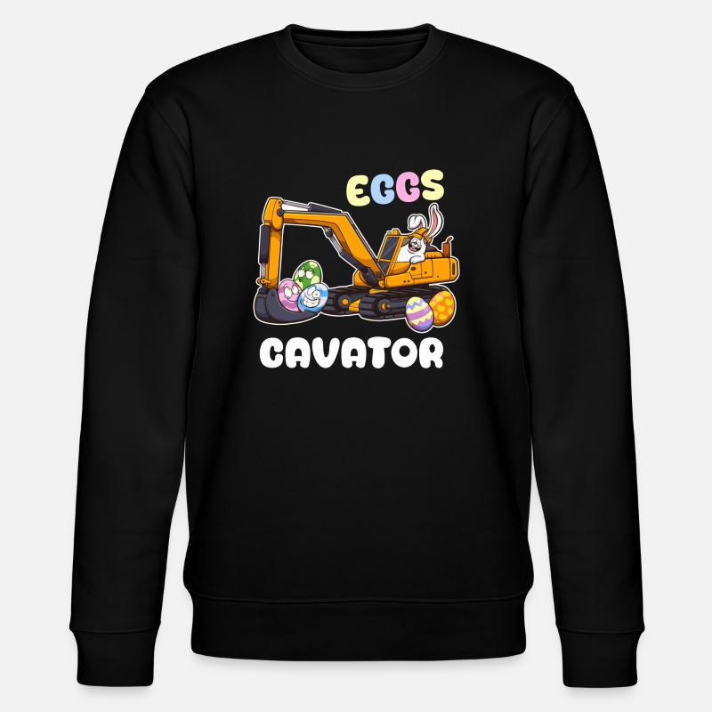 Eggscavator Easter Pun - Stanley/Stella CHANGER Unisex Organic Sweatshirt - black