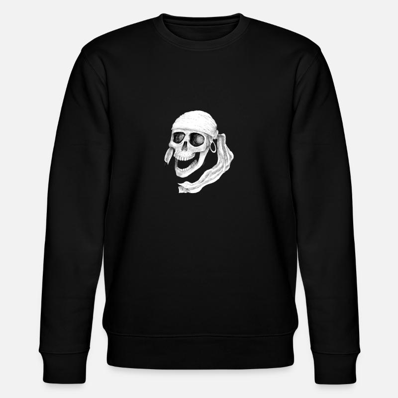 Piraten-Schädel - Stanley/Stella Unisex Bio-Sweatshirt CHANGER  - Schwarz