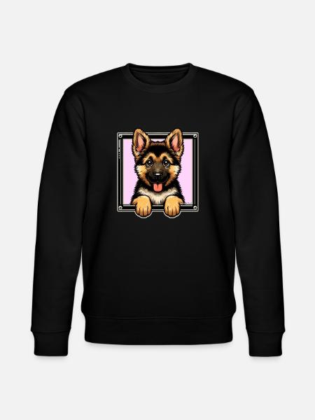German Shepherd Pup - Stanley/Stella CHANGER Unisex Organic Sweatshirt - black
