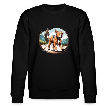 Dog walking logo 2 - Stanley/Stella CHANGER Unisex Organic Sweatshirt - black - Front - Nik (191cm) & Marisol (170cm)