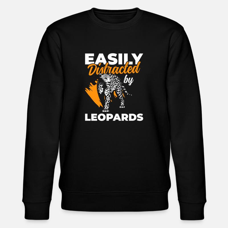 Leopard Jagd Großkatze Tier - Stanley/Stella Unisex Bio-Sweatshirt CHANGER - Schwarz