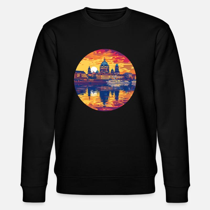 Dresden Skyline - Stanley/Stella Unisex Bio-Sweatshirt CHANGER  - Schwarz