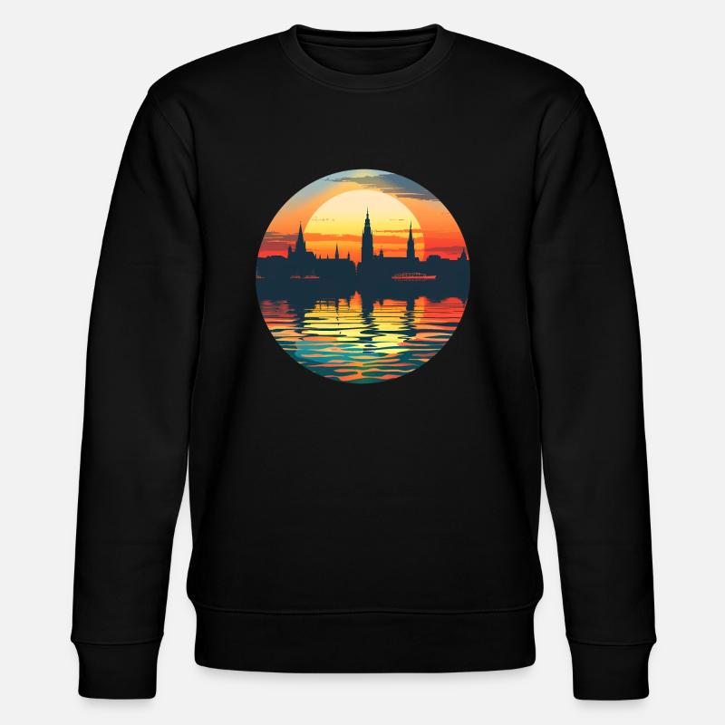 Göttingen Skyline - Stanley/Stella Unisex Bio-Sweatshirt CHANGER - Schwarz