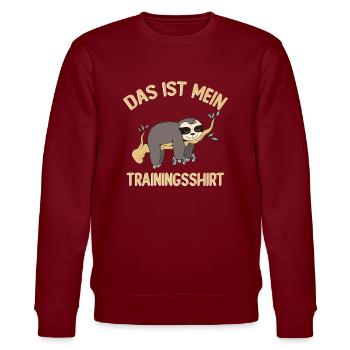 Das Ist Mein Trainingsshirt - Stanley/Stella Unisex Bio-Sweatshirt CHANGER  - Burgunderrot - Vorne - Nik (191cm) & Marisol (170cm)