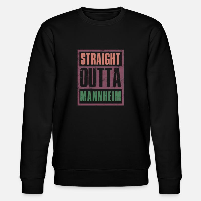 Straight outta Mannheim - Stanley/Stella Unisex Bio-Sweatshirt CHANGER  - Schwarz