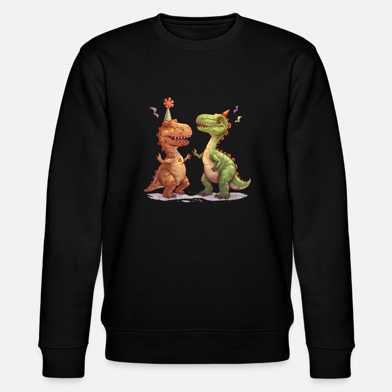 Zwei tanzende Dinosaurier - Stanley/Stella Unisex Bio-Sweatshirt CHANGER  - Schwarz