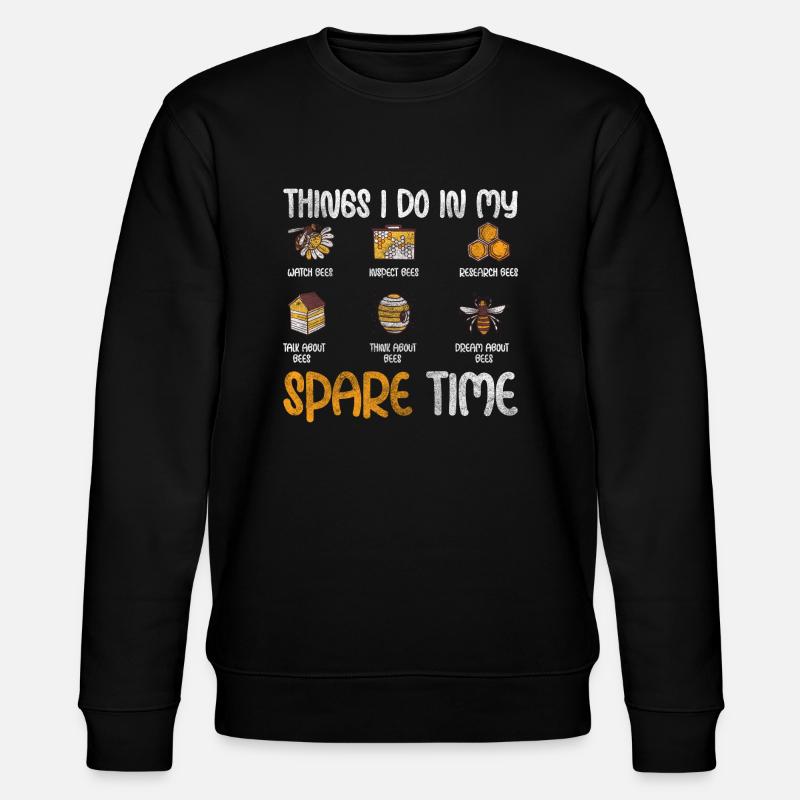 Bee Honeycomb Insect Wasp - Stanley/Stella CHANGER Unisex Organic Sweatshirt - black
