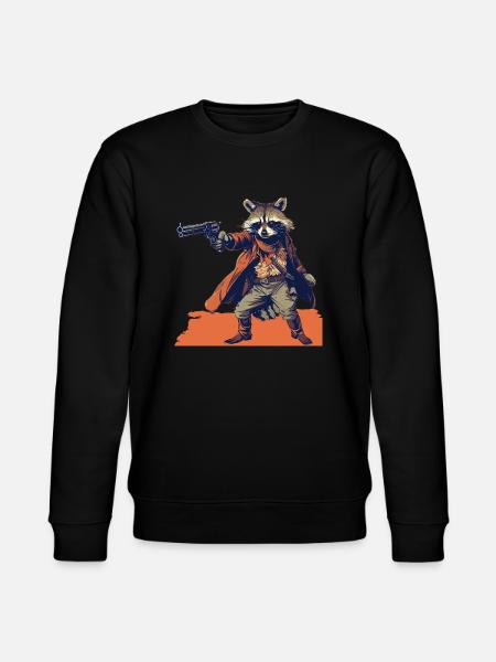 raccoon gunslinger - Stanley/Stella CHANGER Unisex Organic Sweatshirt - black