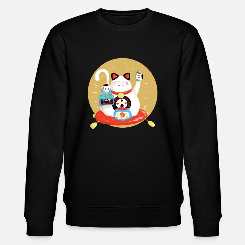 Maneki neko feiert - Stanley/Stella Unisex Bio-Sweatshirt CHANGER  - Schwarz