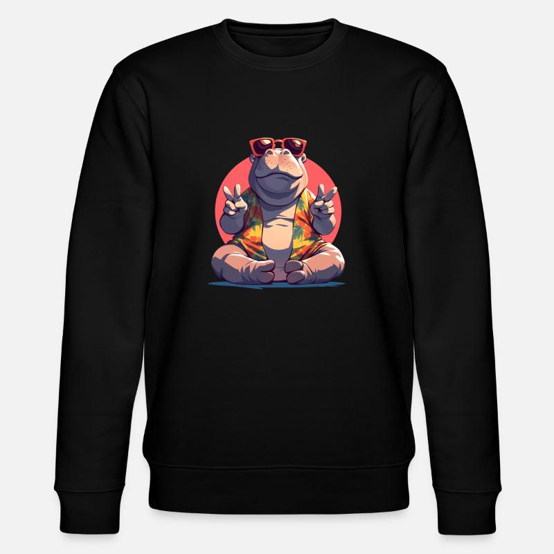 Hippopotame de vacances - Sweat bio CHANGER Stanley/Stella Unisexe - noir