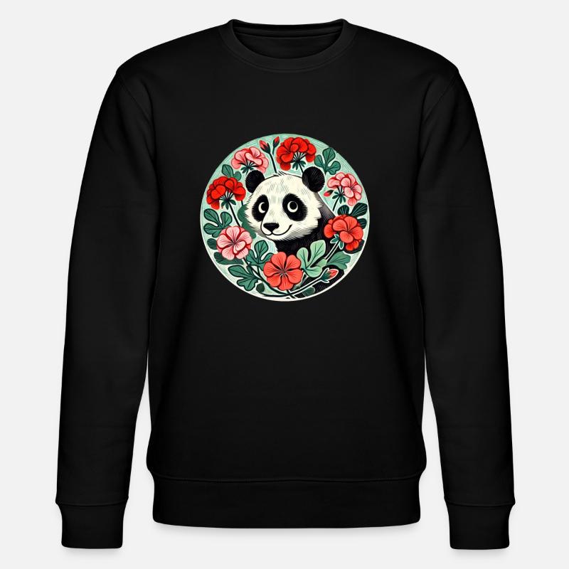 Panda Bear Geraniums - Stanley/Stella CHANGER Unisex Organic Sweatshirt - black
