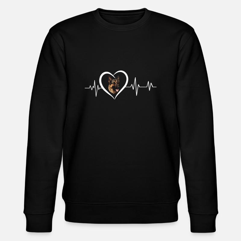 Heartbeat Schäferhund - Stanley/Stella Unisex Bio-Sweatshirt CHANGER  - Schwarz