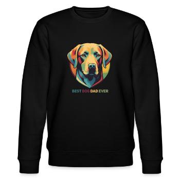 Vintage Hund bester Hundebesitzer - Stanley/Stella Unisex Bio-Sweatshirt CHANGER  - Schwarz - Vorne - Nik (191cm) & Marisol (170cm)