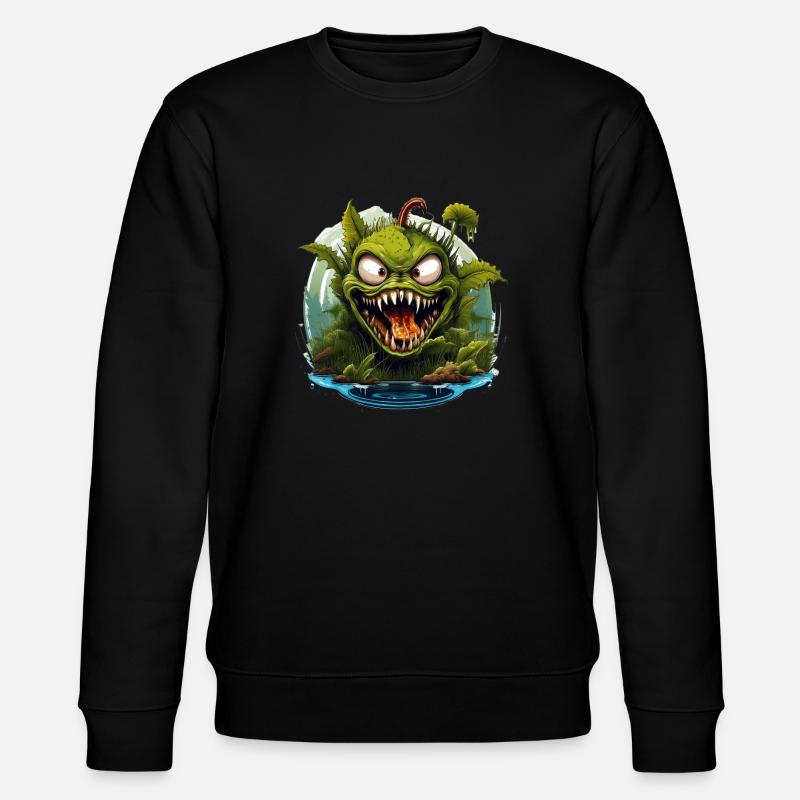 Wilde, wütende, fleischfressende Pflanze - Stanley/Stella Unisex Bio-Sweatshirt CHANGER  - Schwarz