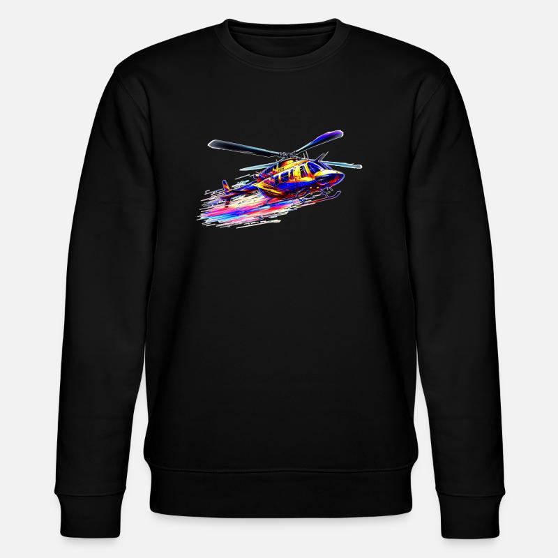 JetRanger Bell 206 - Farve Splash - Stanley/Stella økologisk unisex-sweatshirt CHANGER  - sort
