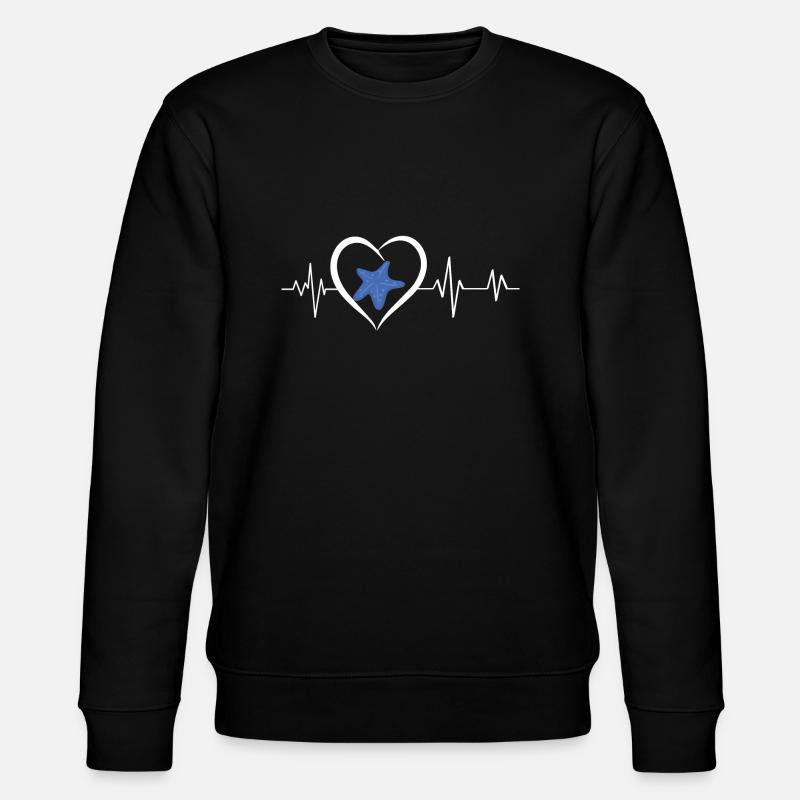 Seestern-Herzschlag - Stanley/Stella Unisex Bio-Sweatshirt CHANGER - Schwarz