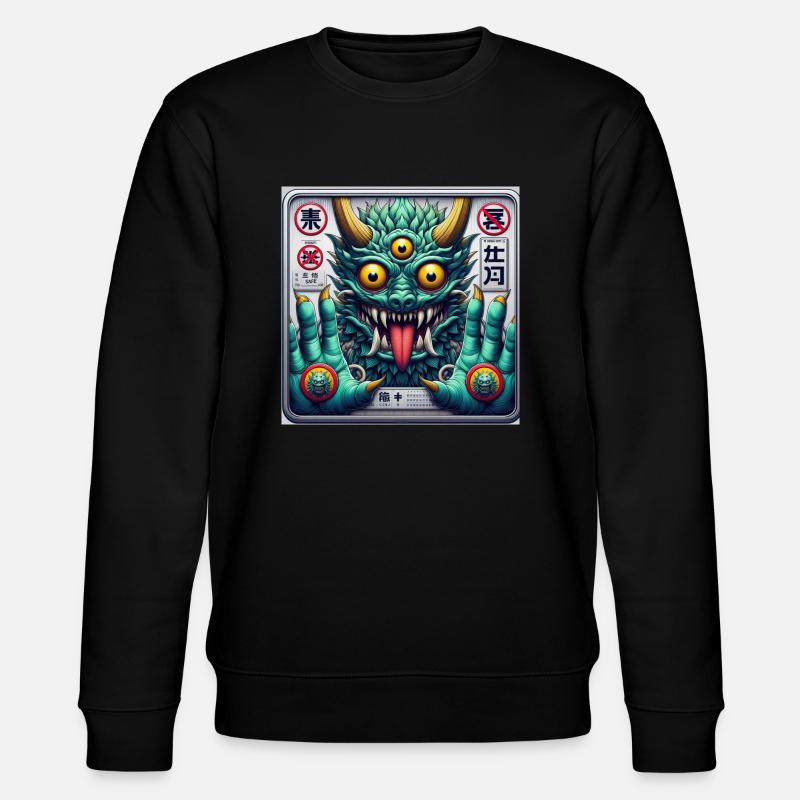 Japanisches Drachenmonster - Stanley/Stella Unisex Bio-Sweatshirt CHANGER  - Schwarz