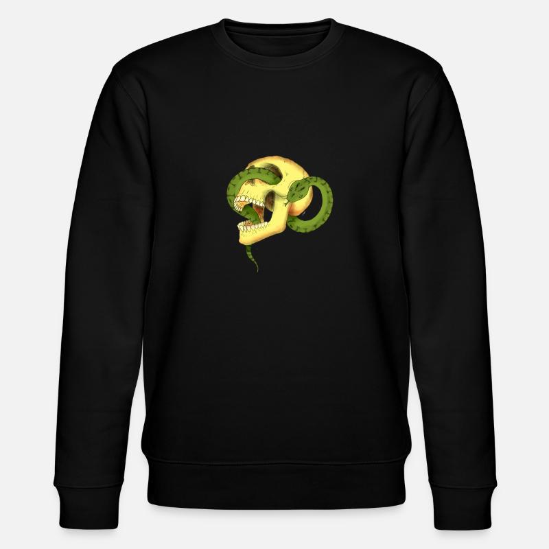 Totenkopf mit Schlange - Stanley/Stella Unisex Bio-Sweatshirt CHANGER  - Schwarz