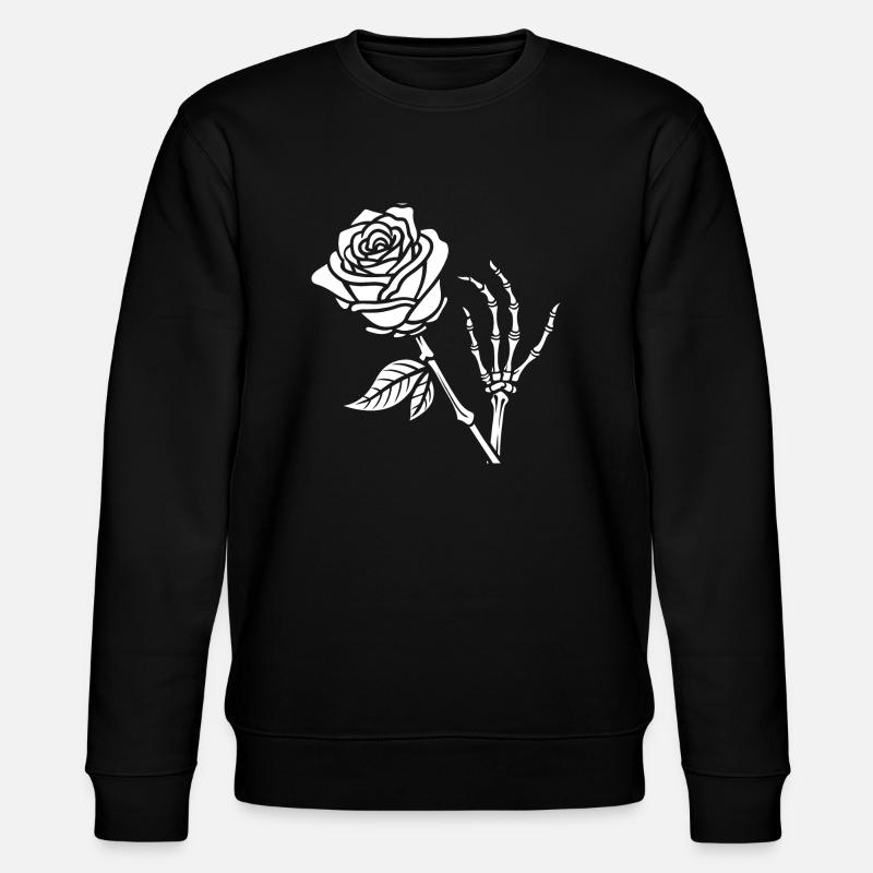 Main squelette fleurie - Sweat bio CHANGER Stanley/Stella Unisexe - noir