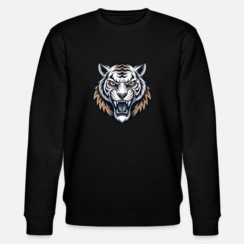 Kraftvoller Tigerkopf - Stanley/Stella Unisex Bio-Sweatshirt CHANGER  - Schwarz