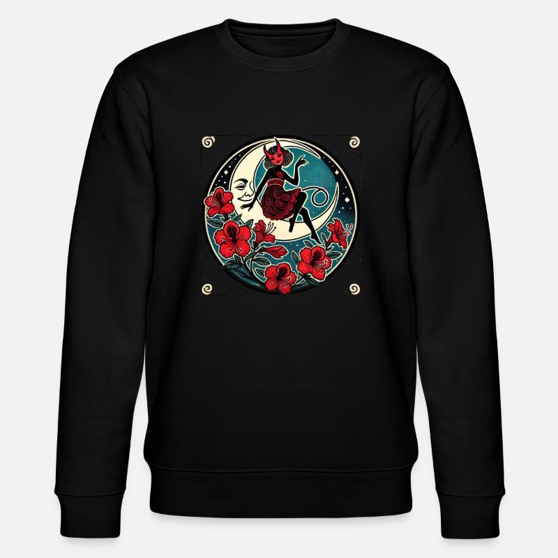 Rotes Teufelsmädchen - Stanley/Stella Unisex Bio-Sweatshirt CHANGER  - Schwarz