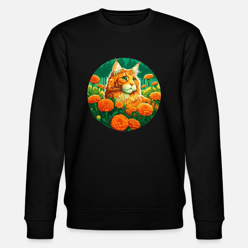 Chat Mainecoon au gingembre - Sweat bio CHANGER Stanley/Stella Unisexe - noir
