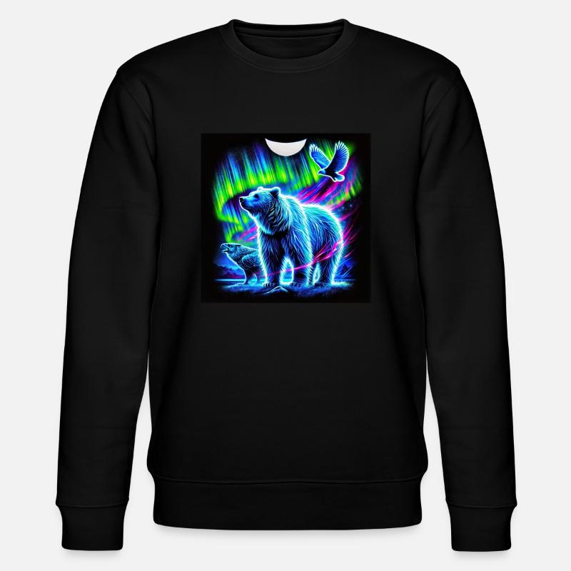 Bär und Vogel Aurora - Stanley/Stella Unisex Bio-Sweatshirt CHANGER - Schwarz