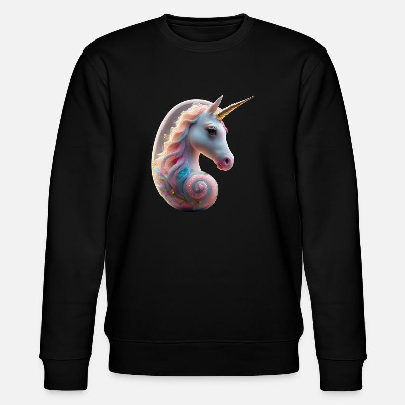 Einhorn Embryo 1 - Stanley/Stella Unisex Bio-Sweatshirt CHANGER  - Schwarz