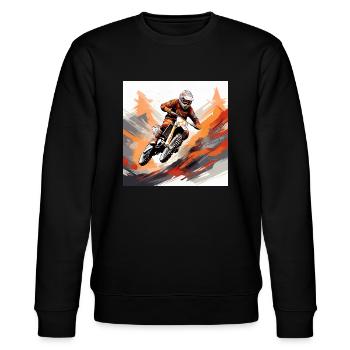 T-shirt Motocross Design Enduro/Idée Cadeau - Sweat bio CHANGER Stanley/Stella Unisexe - noir - Devant - Nik (191cm) & Marisol (170cm)